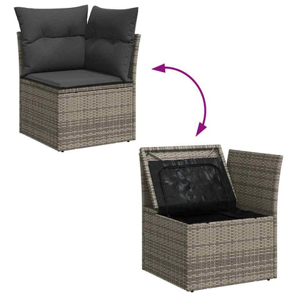 Garten-Sofa-Set mit Kissen Manuell 7 pcs Grau 55 x 55 x 37 cm