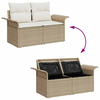 Garten-Sofa-Set mit Kissen 7 pcs Beige, Creme 55 x 55 x 37 cm