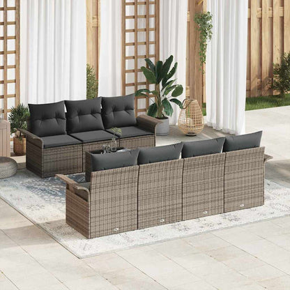 Garten-Sofa-Set mit Kissen 8 pcs Grau 55 x 55 x 37 cm