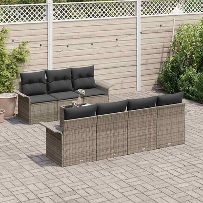 Garten-Sofa-Set mit Kissen 8 pcs Grau 55 x 55 x 37 cm
