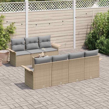 Garten-Sofa-Set mit Kissen 8 pcs Beige, Grau 55 x 55 x 37 cm