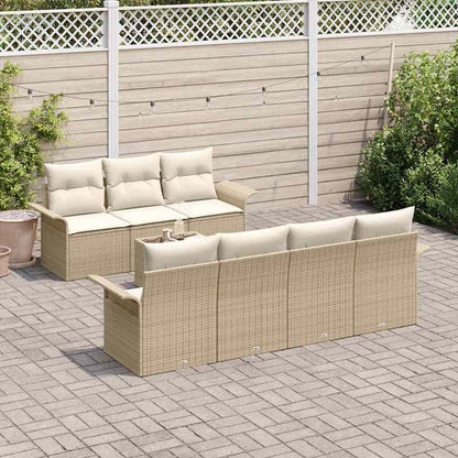Garten-Sofa-Set mit Kissen 8 pcs Beige, Creme 55 x 55 x 37 cm
