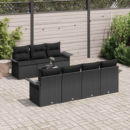 Garten-Sofa-Set mit Kissen 8 pcs Schwarz 55 x 55 x 37 cm