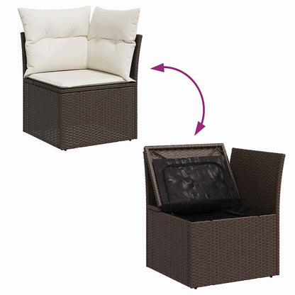Garten-Sofa-Set mit Kissen 8 pcs Braun, Creme 55 x 55 x 37 cm