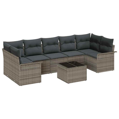 Garten-Sofa-Set mit Kissen 8 pcs Grau 55 x 55 x 37 cm