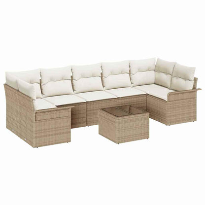 Garten-Sofa-Set mit Kissen 8 pcs Beige, Creme 55 x 55 x 37 cm