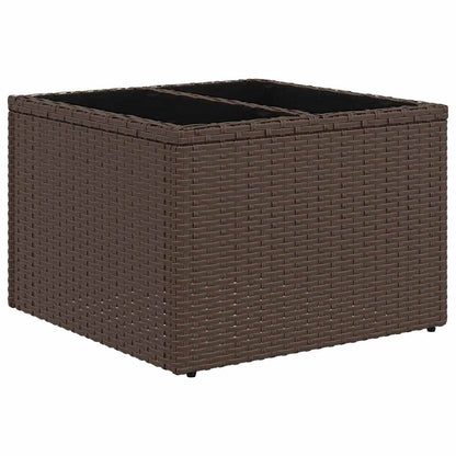 Garten-Sofa-Set mit Kissen 9 pcs Braun, Creme 55 x 55 x 37 cm