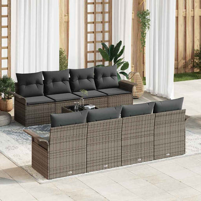 Garten-Sofa-Set mit Kissen 9 pcs Grau 55 x 55 x 37 cm