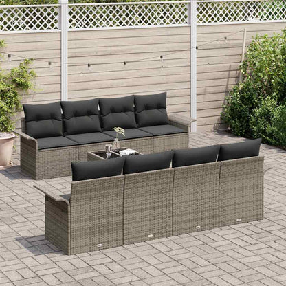 Garten-Sofa-Set mit Kissen 9 pcs Grau 55 x 55 x 37 cm