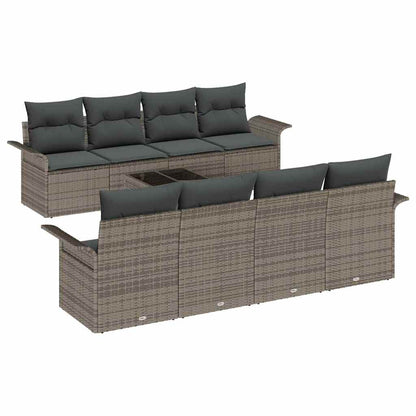 Garten-Sofa-Set mit Kissen 9 pcs Grau 55 x 55 x 37 cm