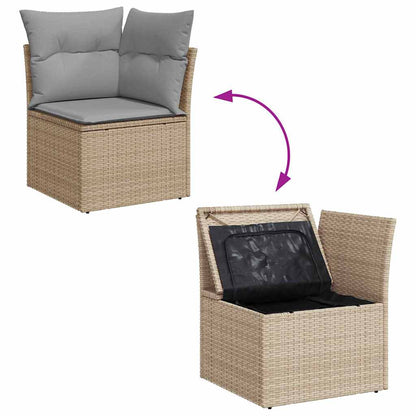 Garten-Sofa-Set mit Kissen 11 pcs Schwarz Poly Rattan