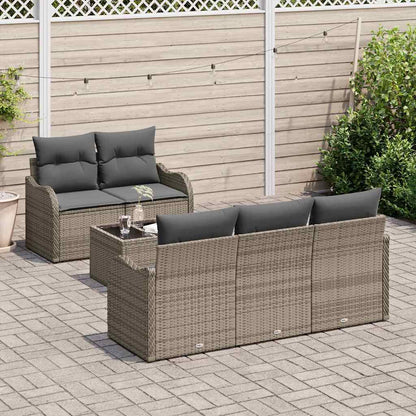Garten-Sofa-Set mit Kissen 6 pcs Grau 55 x 55 x 37 cm