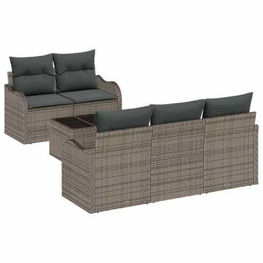 Garten-Sofa-Set mit Kissen 6 pcs Grau 55 x 55 x 37 cm
