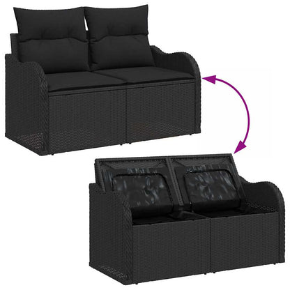 Garten-Sofa-Set mit Kissen 6 pcs Schwarz 55 x 55 x 37 cm