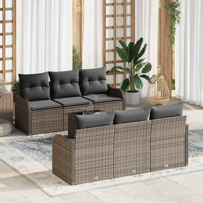 Garten-Sofa-Set mit Kissen 7 pcs Grau 55 x 55 x 37 cm