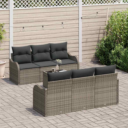 Garten-Sofa-Set mit Kissen 7 pcs Grau 55 x 55 x 37 cm