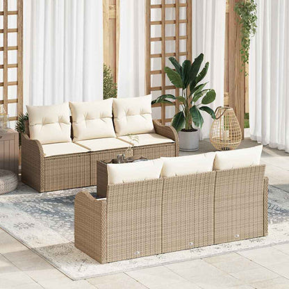 Garten-Sofa-Set mit Kissen 7 pcs Beige, Creme 55 x 55 x 37 cm
