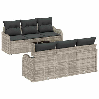 Garten-Sofa-Set 7 pcs Hellgrau, Dunkelgrau 55 x 55 x 37 cm