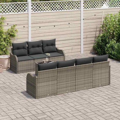 Garten-Sofa-Set mit Kissen 8 pcs Grau 55 x 55 x 37 cm
