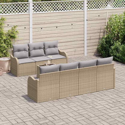 Garten-Sofa-Set mit Kissen 8 pcs Beige, Grau 55 x 55 x 37 cm