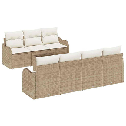 Garten-Sofa-Set mit Kissen 8 pcs Beige, Creme 55 x 55 x 37 cm