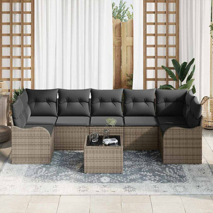 Garten-Sofa-Set mit Kissen 8 pcs Grau 55 x 55 x 37 cm