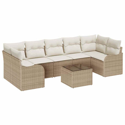 Garten-Sofa-Set mit Kissen 8 pcs Beige, Creme 55 x 55 x 37 cm