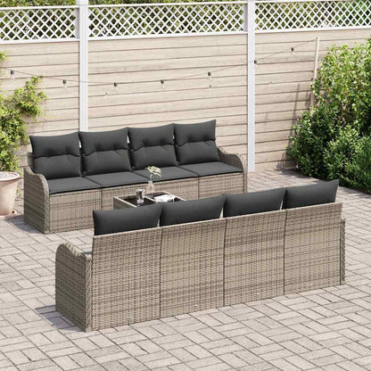 Garten-Sofa-Set mit Kissen 9 pcs Grau 55 x 55 x 37 cm