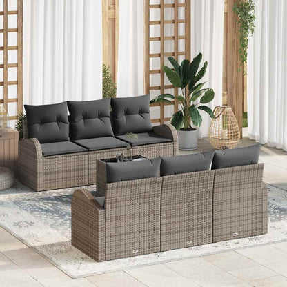 Garten-Sofa-Set mit Kissen 7 pcs Grau 55 x 55 x 37 cm