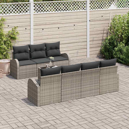 Garten-Sofa-Set mit Kissen 8 pcs Grau 55 x 55 x 37 cm
