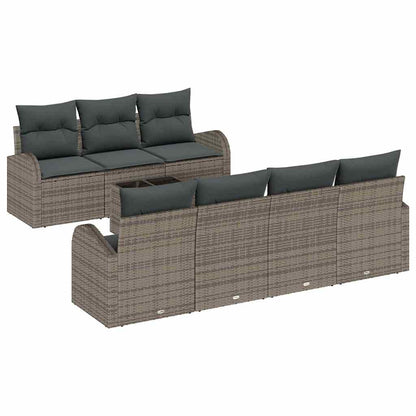 Garten-Sofa-Set mit Kissen 8 pcs Grau 55 x 55 x 37 cm