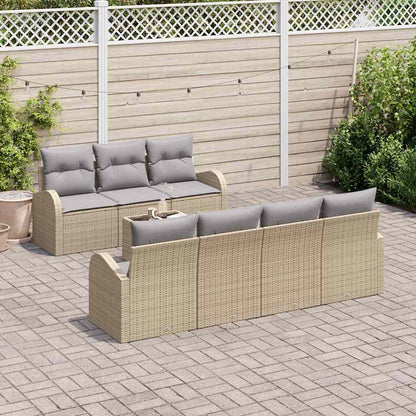 Garten-Sofa-Set mit Kissen 8 pcs Beige, Grau 55 x 55 x 37 cm