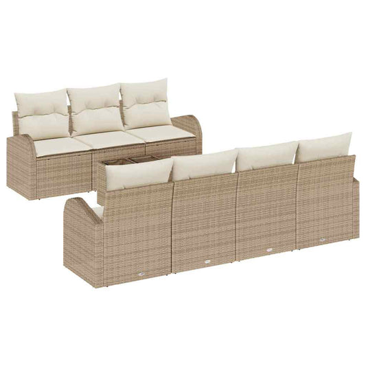 Garten-Sofa-Set mit Kissen 8 pcs Beige, Creme 55 x 55 x 37 cm