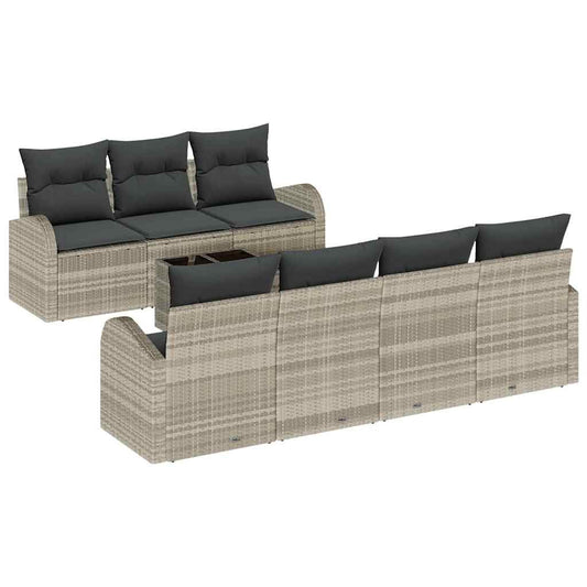 Garten-Sofa-Set 8 pcs Hellgrau, Dunkelgrau 55 x 55 x 37 cm