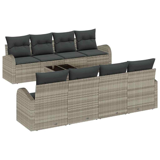 Garten-Sofa-Set 9 pcs Hellgrau, Dunkelgrau 55 x 55 x 37 cm
