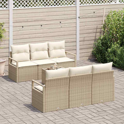 Garten-Sofa-Set mit Kissen 7 pcs Beige, Creme 55 x 55 x 37 cm