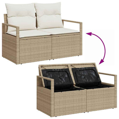 Garten-Sofa-Set mit Kissen 7 pcs Beige, Creme 55 x 55 x 37 cm