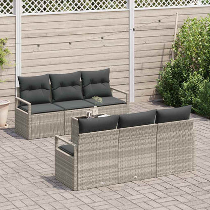 Garten-Sofa-Set 7 pcs Hellgrau, Dunkelgrau 55 x 55 x 37 cm