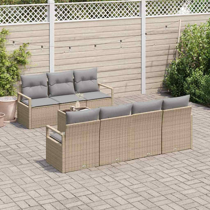 Garten-Sofa-Set mit Kissen 8 pcs Beige, Grau 55 x 55 x 37 cm