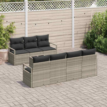 Garten-Sofa-Set 8 pcs Hellgrau, Dunkelgrau 55 x 55 x 37 cm
