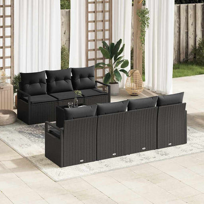 Garten-Sofa-Set mit Kissen 8 pcs Schwarz 55 x 55 x 37 cm