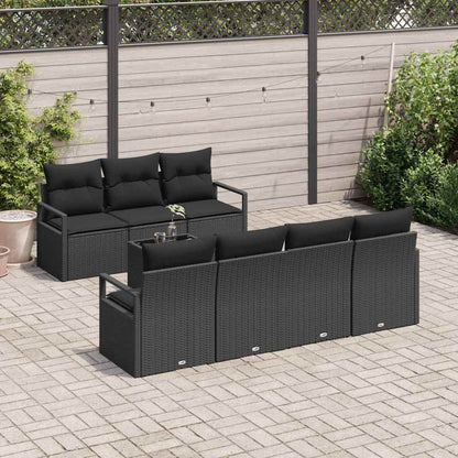 Garten-Sofa-Set mit Kissen 8 pcs Schwarz 55 x 55 x 37 cm