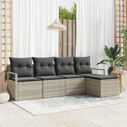Garten-Sofa-Set mit Kissen mit Speicher 5 pcs Hellgrau