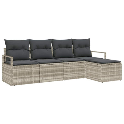 Garten-Sofa-Set mit Kissen mit Speicher 5 pcs Hellgrau