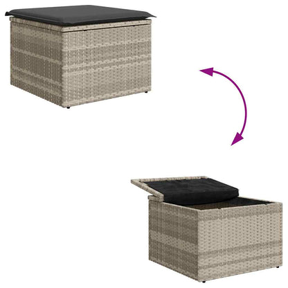 Garten-Sofa-Set mit Kissen mit Speicher 5 pcs Hellgrau