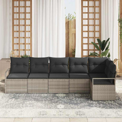 Garten-Sofa-Set mit Kissen mit Speicher 6 pcs Hellgrau