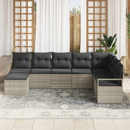 Garten-Sofa-Set mit Kissen mit Speicher 7 pcs Hellgrau