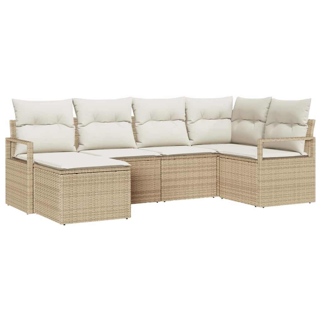 Garten-Sofa-Set mit Kissen mit Speicher 8 pcs Beige, Creme