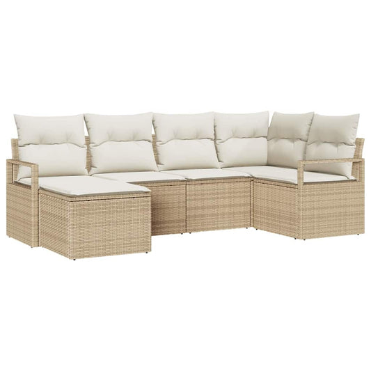 Garten-Sofa-Set mit Kissen mit Speicher 8 pcs Beige, Creme