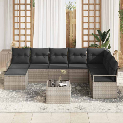 Garten-Sofa-Set mit Kissen mit Speicher 8 pcs Hellgrau